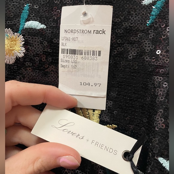 NWT lovers + friends sequin and embroidered dress , size large - Picture 4 of 4